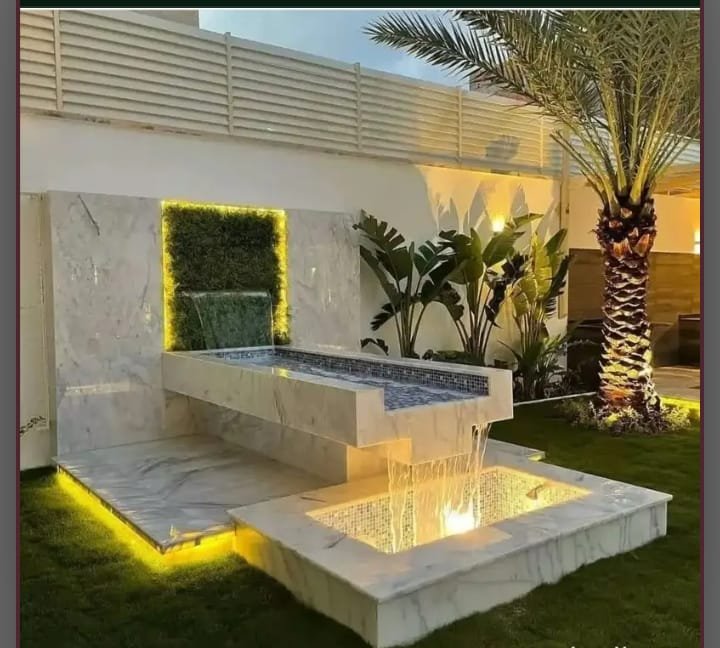 شلال حدائق طبيعي _تنسيق حدائق زهرة البستان